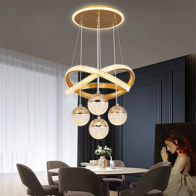 LumaCrest LED Hanglamp – Moderne Art Deco Sfeer voor Eetkamer en Woonruimte