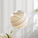 Wabi Sabi Zijde Hanglamp – Japanse Minimalistische Ronde Plafondlamp