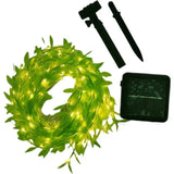 SolarLeaf Sfeerverlichting – Zonnelamp Slinger met Kunstbloemen & Bladeren