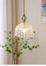 Franse Retro Glazen Hanglamp