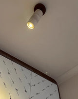 LumiSabi Travertin Natuursteen LED Plafondlamp – Moderne Wabi-Sabi Lamp