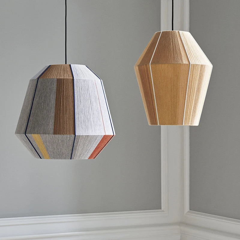 BonLumi Naturé – Retro Bonbon Hanglamp van Henneptouw en Rotan