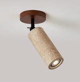 LumiSabi Travertin Natuursteen LED Plafondlamp – Moderne Wabi-Sabi Lamp