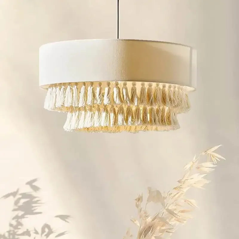 SabiGlow – Boheemse Wabi Sabi Stoffen Hanglamp
