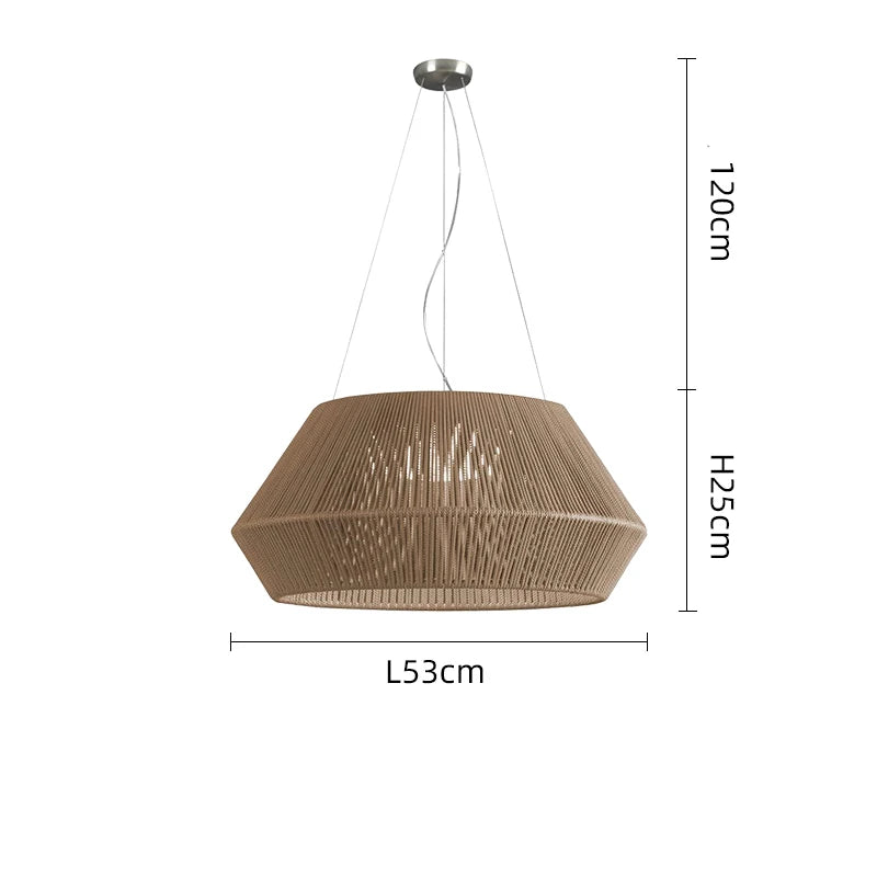 BonLumi Naturé – Retro Bonbon Hanglamp van Henneptouw en Rotan