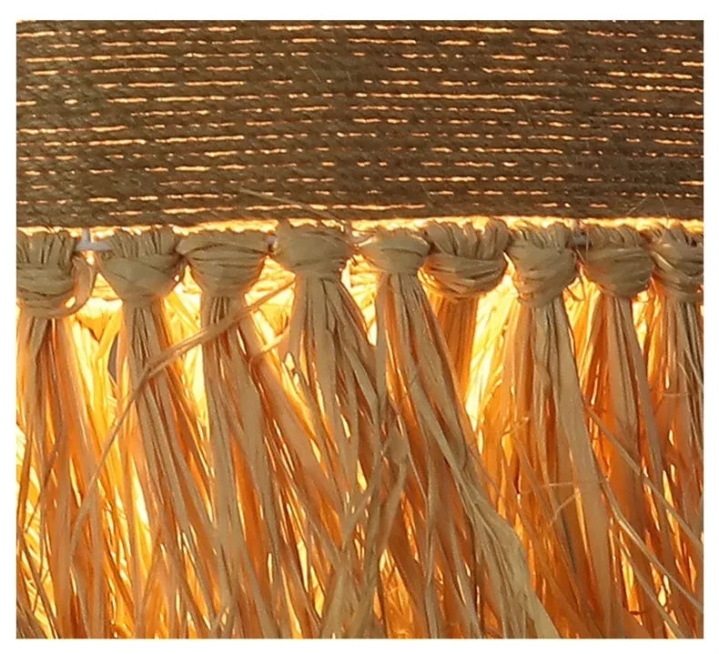 Handgeweven Rotan Hanglamp - hanglampen - zijaanzicht