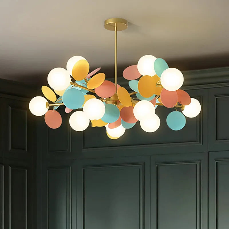 NatureGlow Kleurrijke Tak Kroonluchter - hanglampen