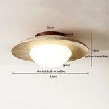 LumiSabi Travertin Natuursteen LED Plafondlamp – Moderne Wabi-Sabi Lamp