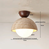 LumiSabi Travertin Natuursteen LED Plafondlamp – Moderne Wabi-Sabi Lamp