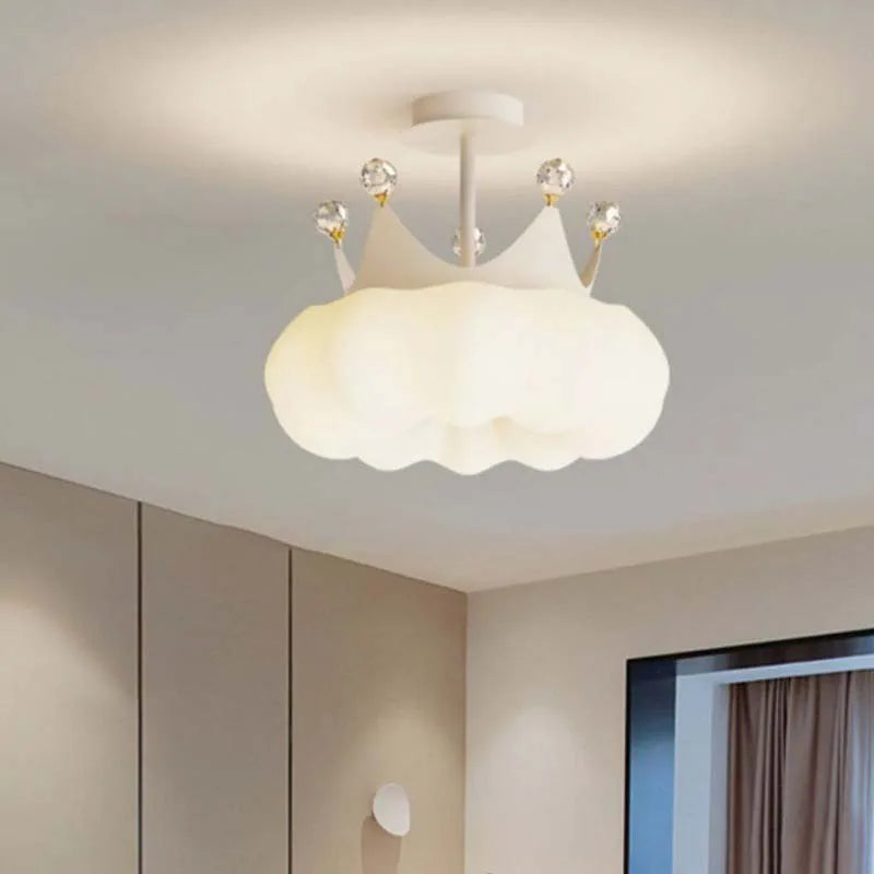 PrincessLume – Franse Kroonlamp met Crèmekleurige Windstijl - hanglampen