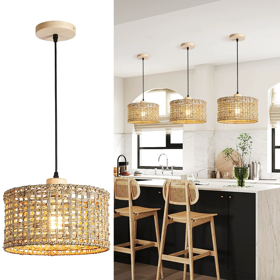 NaturaRiet Rieten Hanglamp – Authentieke Sfeer in een Modern Jasje