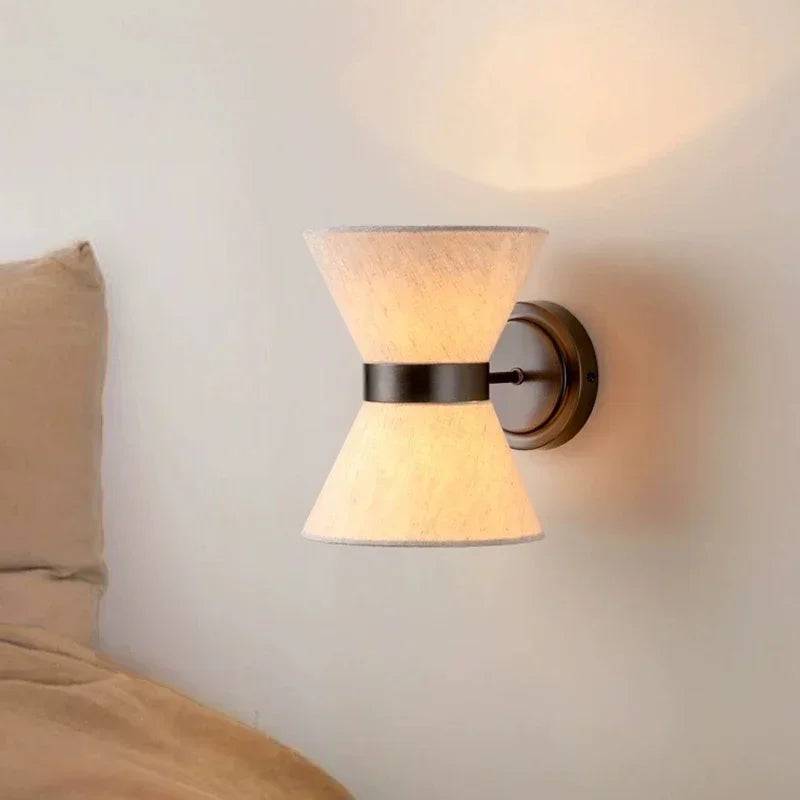 Wabi Sabi Vintage Stoffen Wandlamp – Japanse Aisle LED Wandverlichting - wandlamp - sfeerbeeld