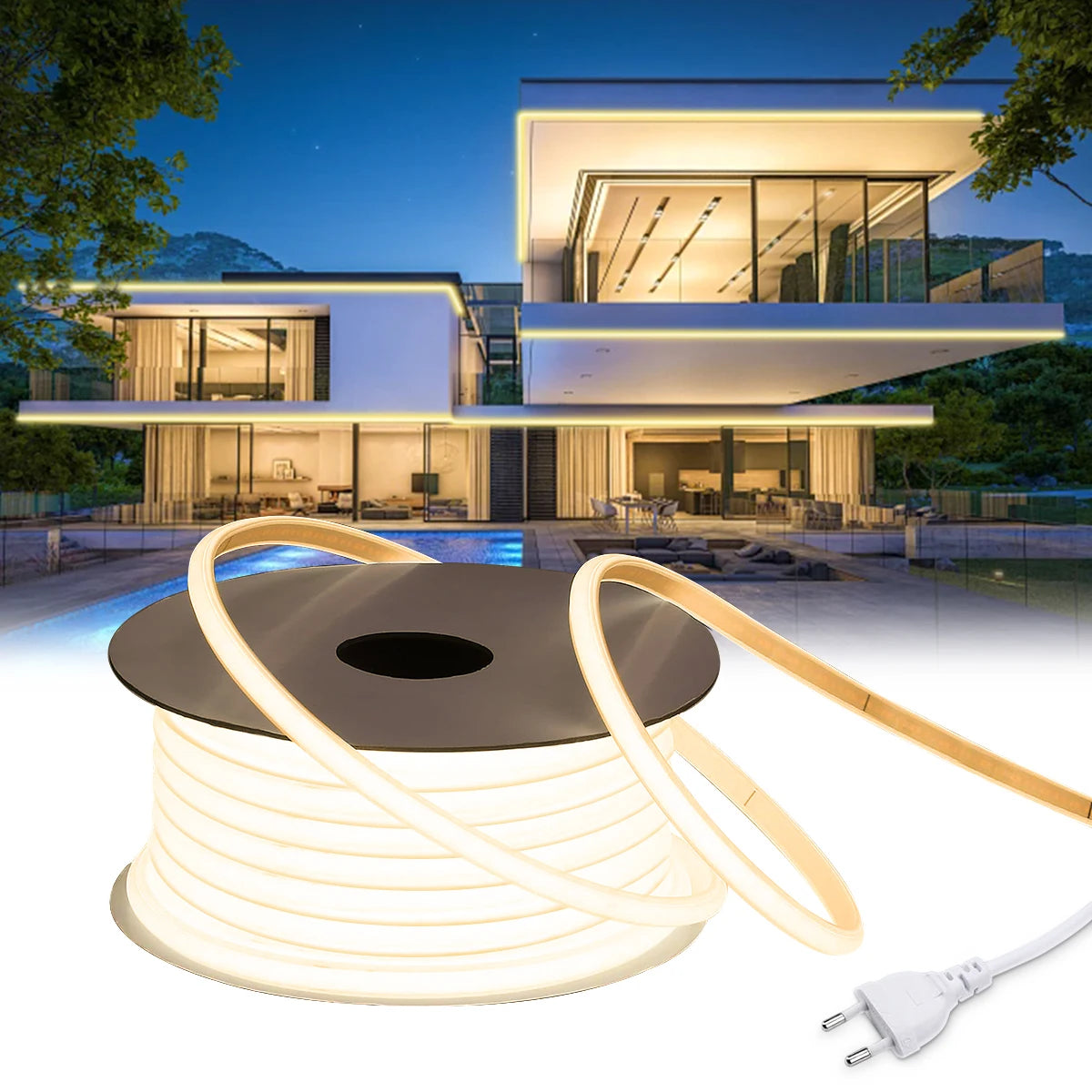 NeoGlow COB LED Neon Lichtstrip – 5M / 10M / 20M / 30M 110V–220V Waterproof LED - buitenverlichting