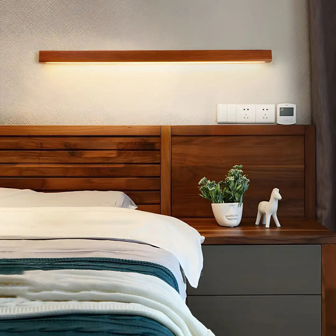 ZenLuma Japanse Houten Wandlamp - wandlamp - sfeerbeeld