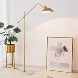Nordic Gold Luxe Vloerlamp – Minimalistisch Design met Marmeren Basis