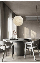 Wabi Sabi Zijde Hanglamp – Japanse Minimalistische Ronde Plafondlamp