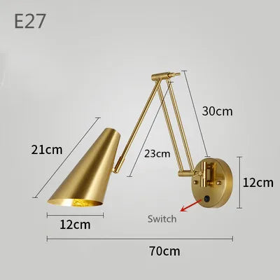 LUXARM Verstelbare Wandlamp met Lange Arm