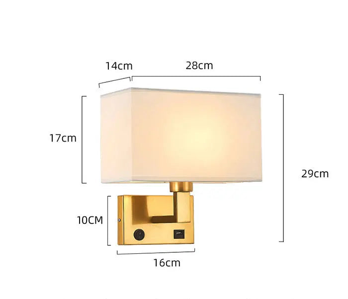 Moderne Wandlamp met Stoffen Kap