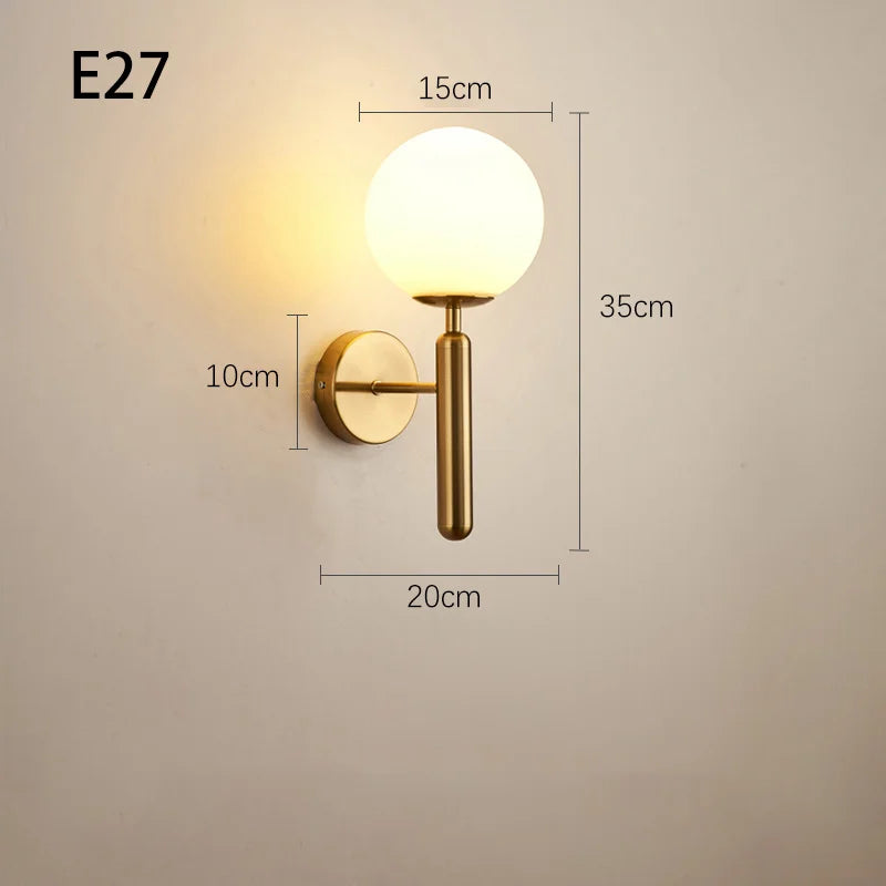 VitaGlow Wandlamp – Moderne Wandverlichting voor Binnen met Koperaccenten en E27 Fitting