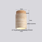 LumiSabi Travertin Natuursteen LED Plafondlamp – Moderne Wabi-Sabi Lamp