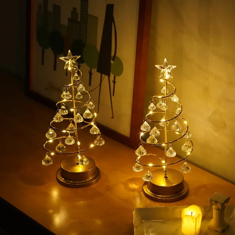 LumiSpiral Kristallen Kerstboom Tafellamp - tafellampen - sfeerbeeld