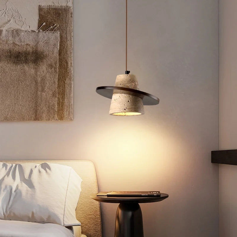 ZenAura Japanse Wabi-Sabi LED Hanglamp - hanglampen - sfeerbeeld