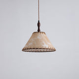 Moderne Hanglamp Met Hout En Stof