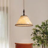 Moderne Hanglamp Met Hout En Stof
