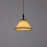 Moderne Hanglamp Met Hout En Stof