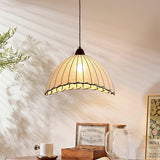 Moderne Hanglamp Met Hout En Stof