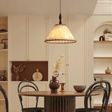 Moderne Hanglamp Met Hout En Stof