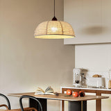 Moderne Hanglamp Met Hout En Stof