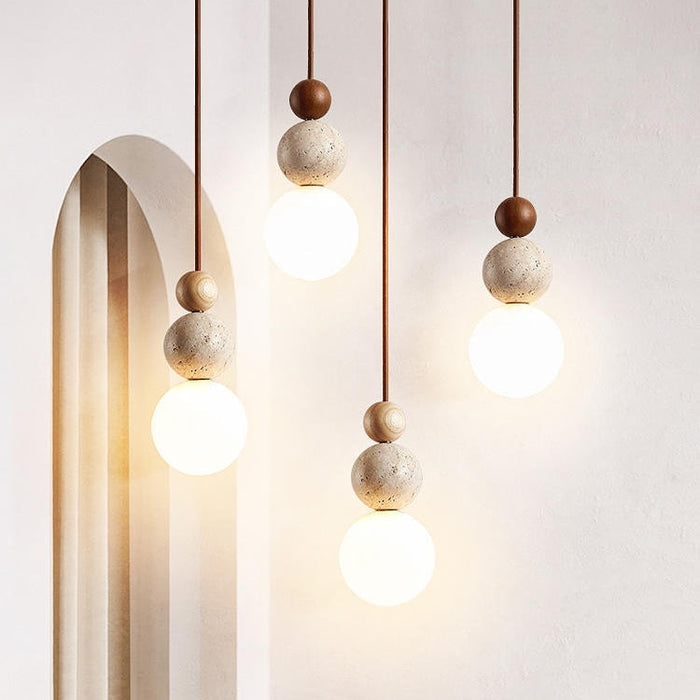 Moderne Travertin Hanglamp In Eenvoudige Stijl - hanglampen - sfeerbeeld