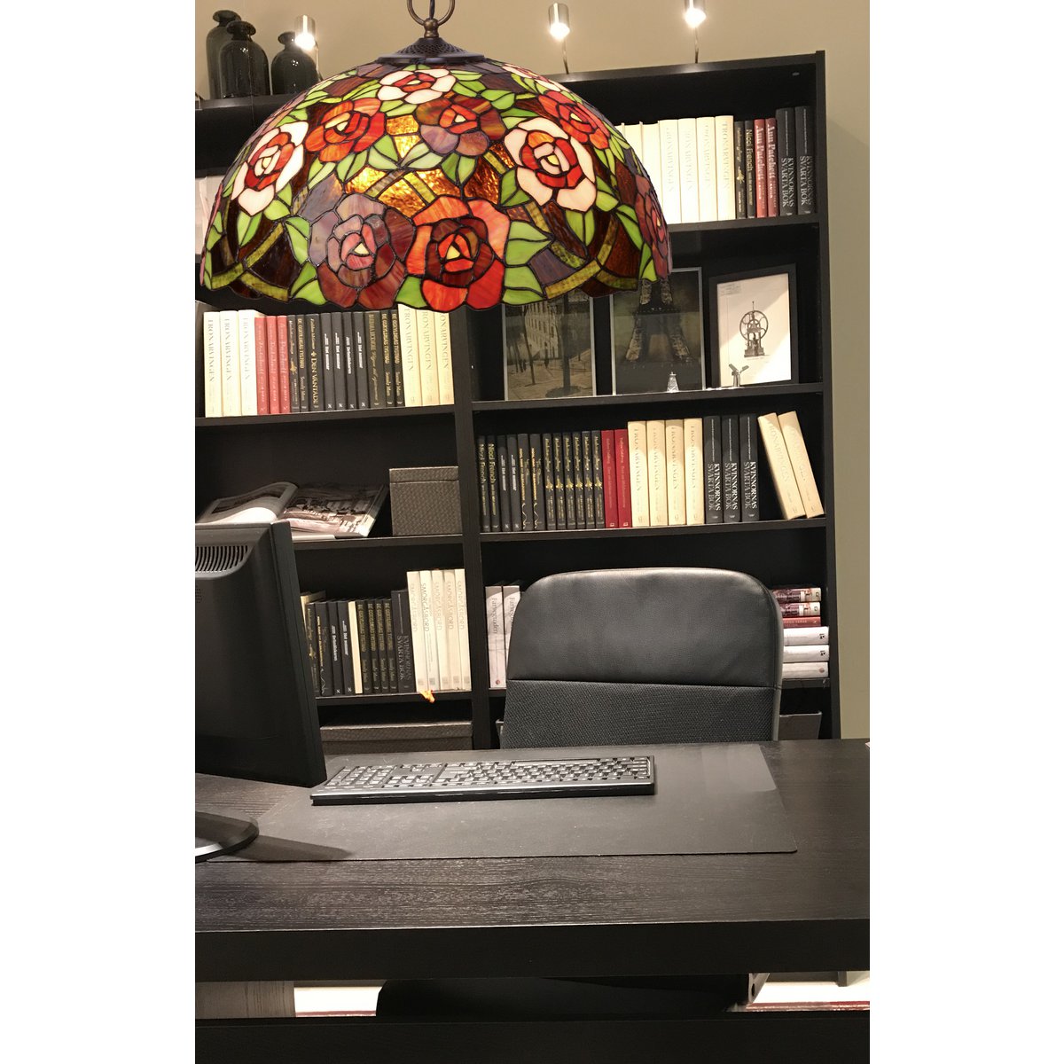 Alexandra Lighting - Plafondhanger Met Ketting En Tiffany Scherm Diameter 45Cm New York Serie - hanglampen - sfeerbeeld