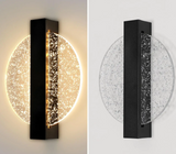 LumaLeaf Rond Wandpaneel – Moderne LED Wandlamp met Zilveren Blad & Warm Licht (3500K)