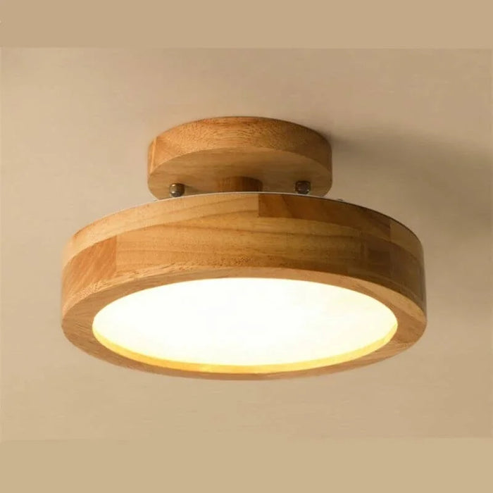 Houten Ronde Plafondlamp - plafondlamp