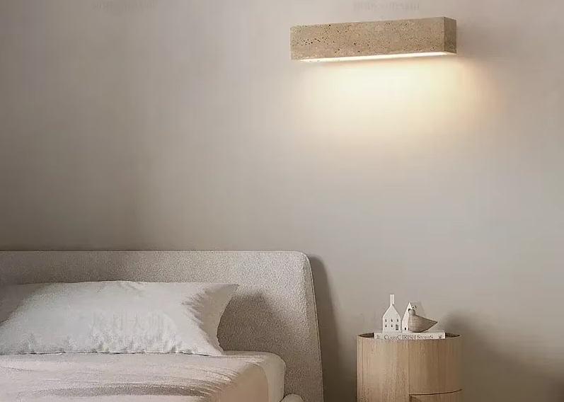ZENLUME Wabi-Sabi Natuursteen Wandlamp - wandlamp - sfeerbeeld