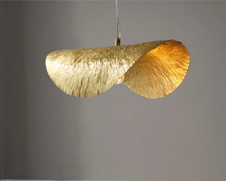 Minimalistische Koperen Hanglamp in Lotusblaad Ontwerp - hanglampen