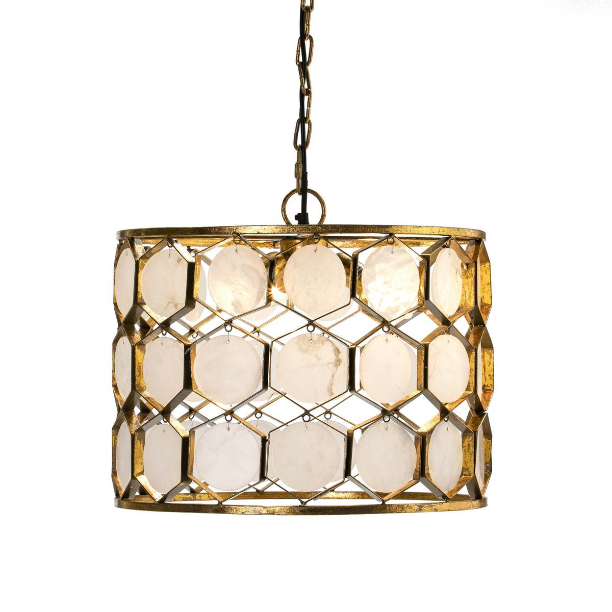 Alexandra Thai - Plafondlamp 46X46X40 Metaal Goud/Wit Marmer - plafondlampen