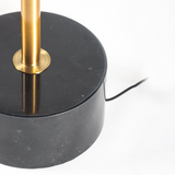 Alexandra Thai - Vloerlamp 30X30X162 Goud Metaal/Zwart Marmer/Transparant Glas