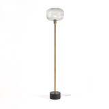 Alexandra Thai - Vloerlamp 30X30X162 Goud Metaal/Zwart Marmer/Transparant Glas