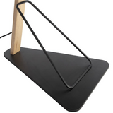 Angel Cerda - Staande Lamp In Zwart Staal En Eikenhout Met Stoffen Lampenkap