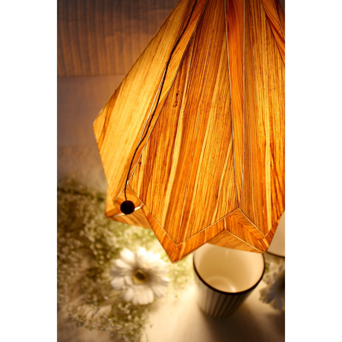Tedzukuri Atelier - Origami Hanglamp In Ecowood En Papier - Maat M