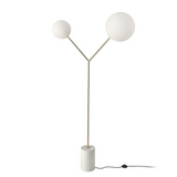 Angel Cerda - Staande Lamp In Calacatta Marmer, Verguld Staal En Wit Glas