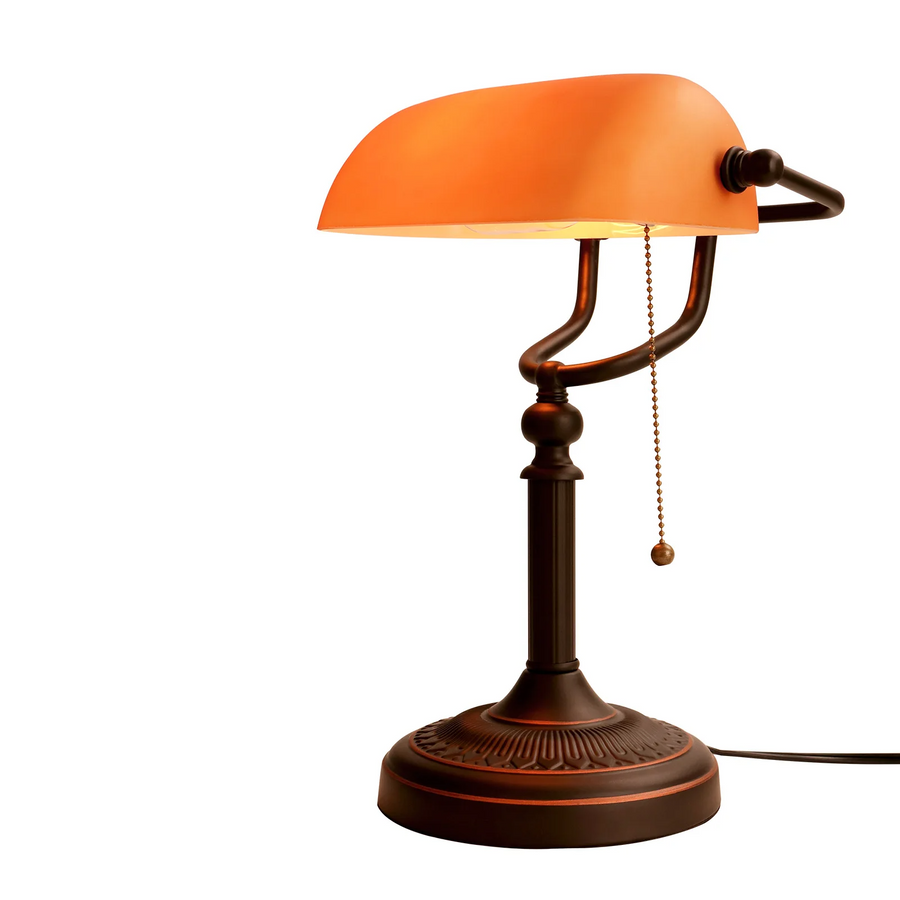 AmberGlow Vintage Mat Oranjeglas Tafellamp