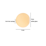 LumoSphere Witte Glasbol LED Wandlamp