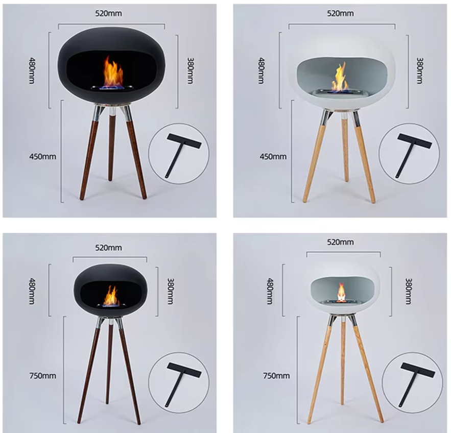 Luxe Bio-Ethanol Haard – Stijlvolle & Duurzame Open Haard voor Binnen - vloerlampen - sfeerbeeld