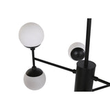 Alexandra Meti - Metalen Glazen Plafondlamp 80X80X60 9 Zwarte Ballen