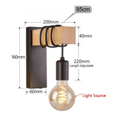 RetroLume – Vintage Wandlamp van Hout & IJzer met LED E27 | Industrieel & Loft Design