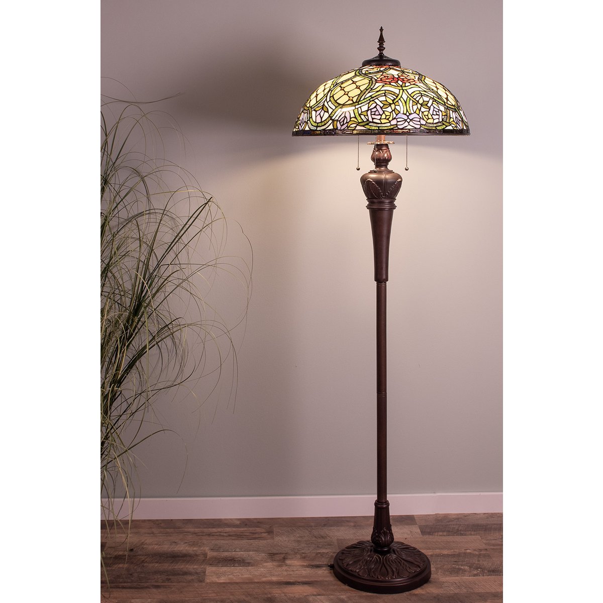 Lumi Lamp - Tiffany Vloerlamp Beige Roze - vloerlamp